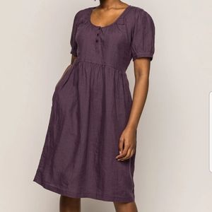Pyne & Smith Model No.33 Dress in Plum Linen